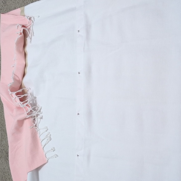 Project 62 Target Colorblock Light Gold Blush Pink Fringe Shower Curtain - Picture 6 of 10